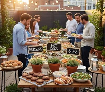 13. Themed Patio Food Station Signs