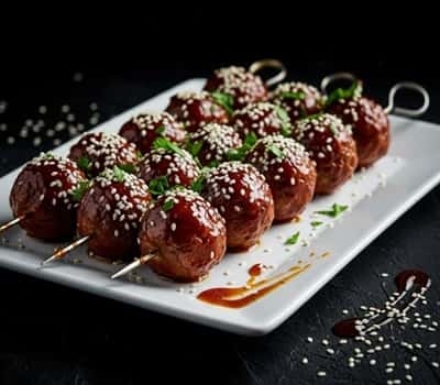 3. BBQ Meatball Skewers