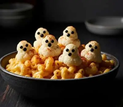 3. Ghostly Cauliflower Mac and Cheese