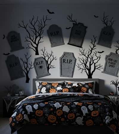 3. Graveyard Headboard Wall Transformation