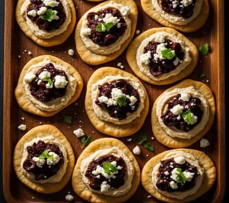 3. Hummus & Olive Tapenade Crostini (Cheat Version)