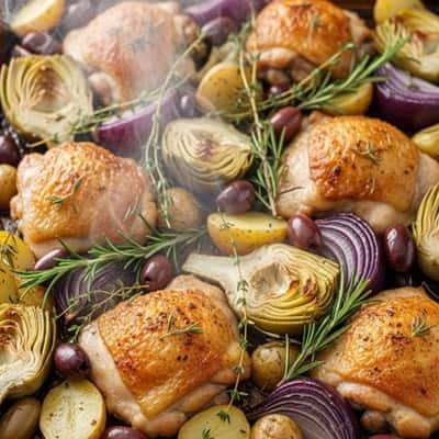 3. One-Pan Chicken with Olives, Artichokes & Potatoes