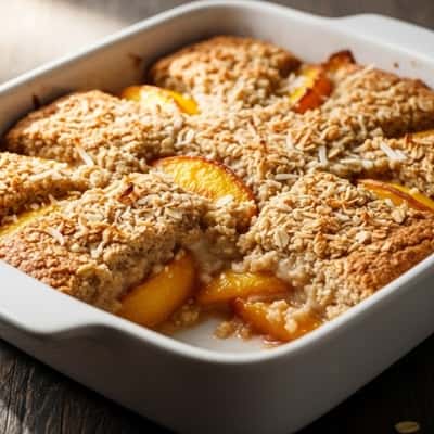 3. Vegan Coconut Peach Cobbler