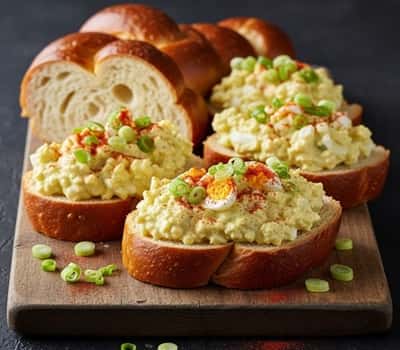 4. Dairy-Rich Egg Salad on Challah Bread