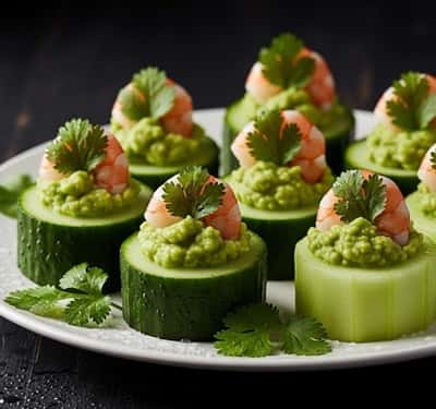 4. Shrimp and Avocado Cucumber Cups
