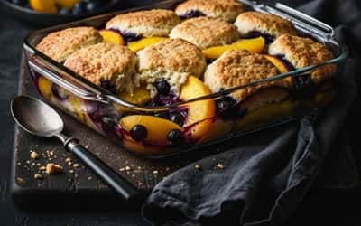 6. Peach & Berry Cobbler