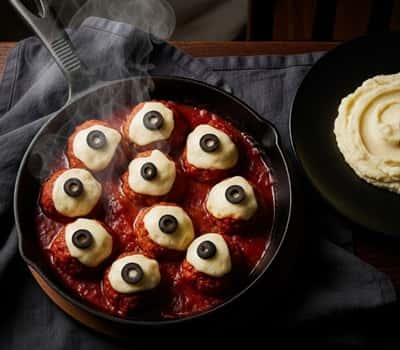 7. Eyeball Meatball Skillet