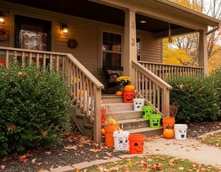 7. Painted Pumpkin Buckets