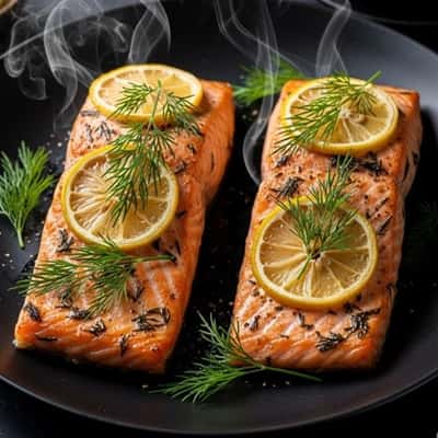 8. Baked Salmon with Lemon and Dill