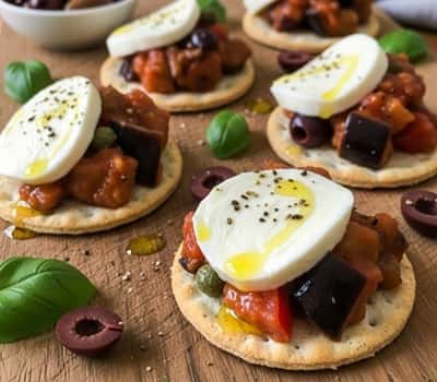 8. Caponata Bruschetta on Crackers