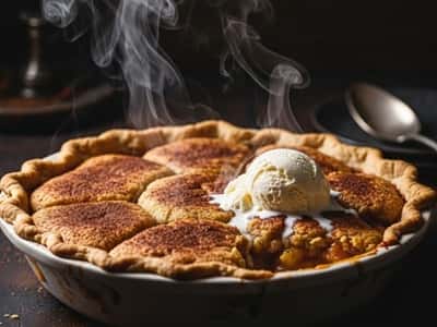 8. Spiced Chai Peach Cobbler