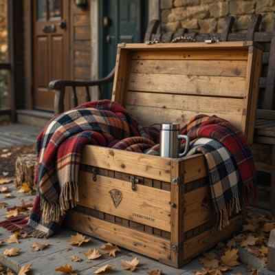 8. Wooden Crate Turned Blanket Box