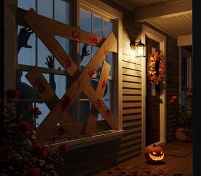 9. DIY Boarded-Up Windows (Zombie Style)