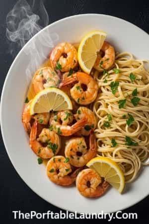 Classic Shrimp Scampi - served
