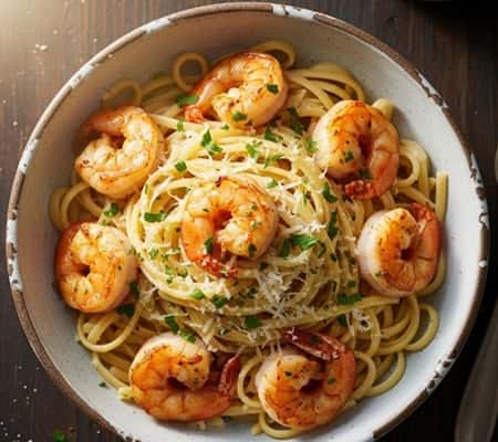 Creamy Shrimp Scampi Recipe - completed