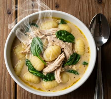Freezer-Friendly Chicken Gnocchi Soup Meal Prep - served