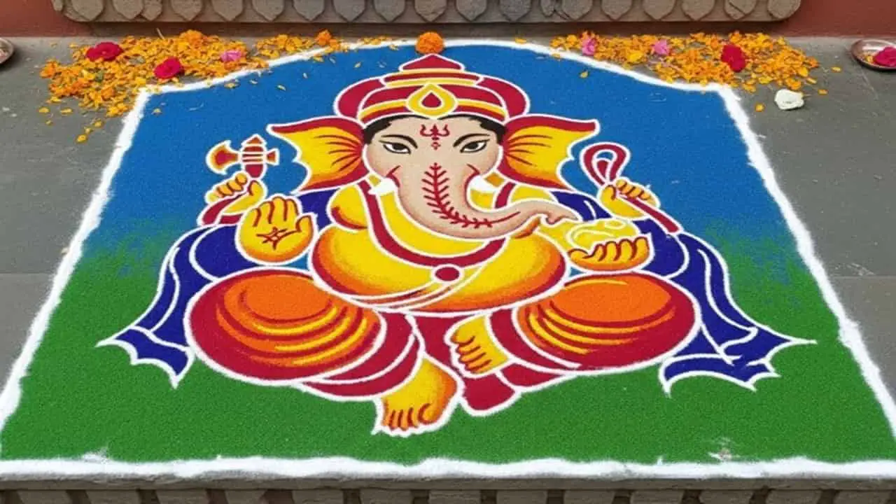 Ganesh Chaturthi Rangoli - featured