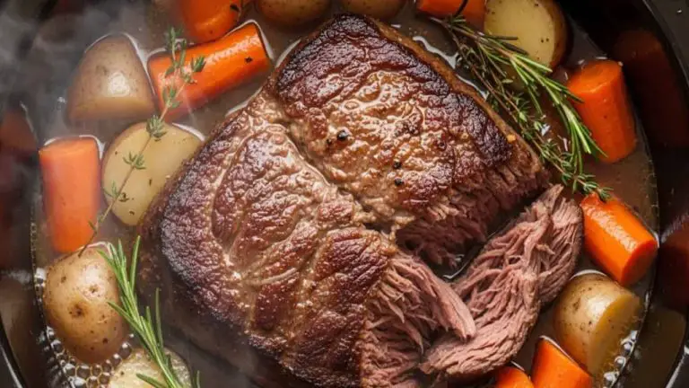 Gluten Free Beef Roast Crockpot Recipe - featured