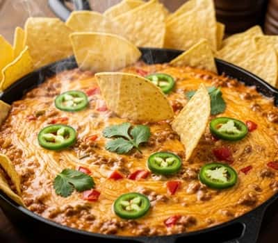 Not That Typical Rotel Dip with Ground Beef Recipe - completed