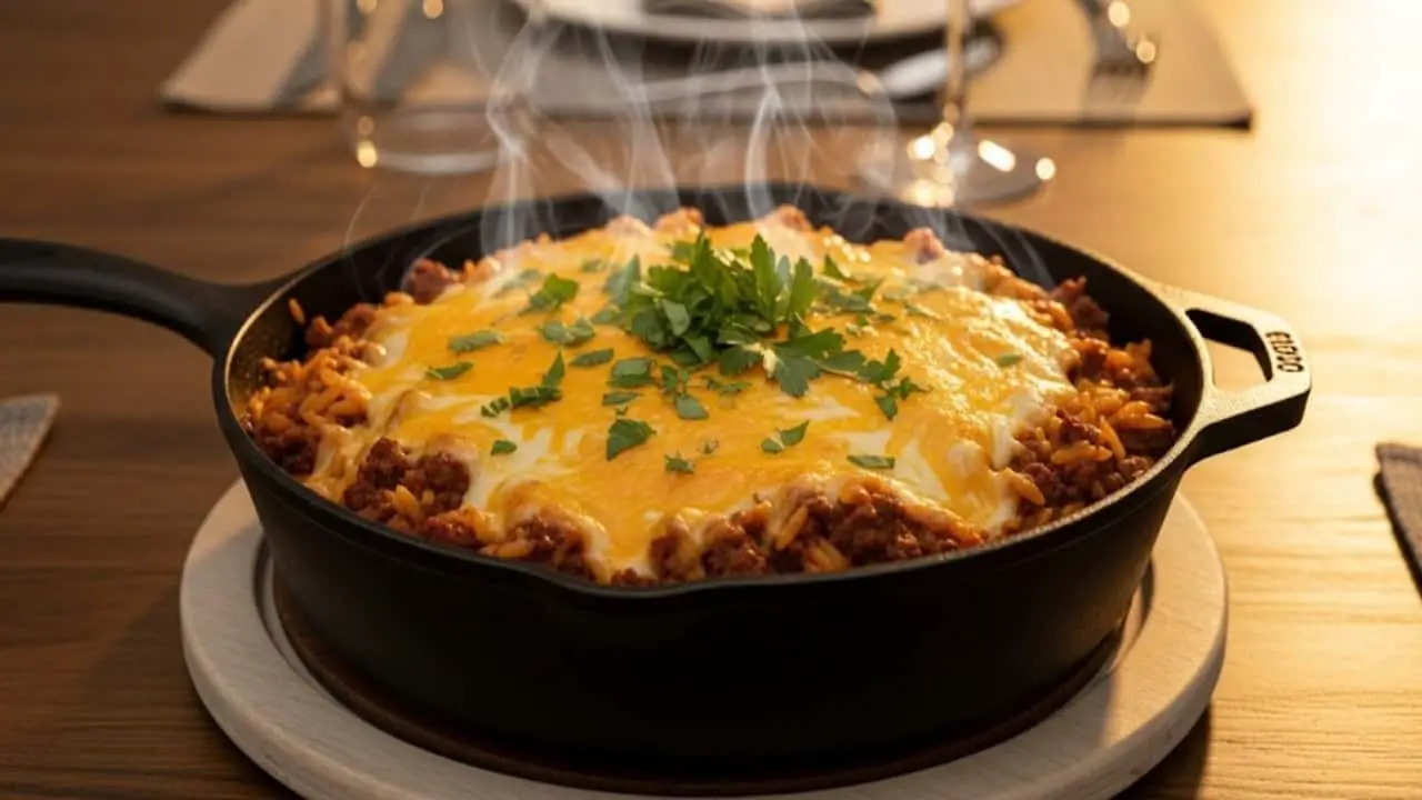 One Pot Ground Beef Orzo Recipe-featured
