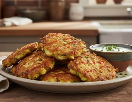 1. Buffalo Chicken Zucchini Fritters