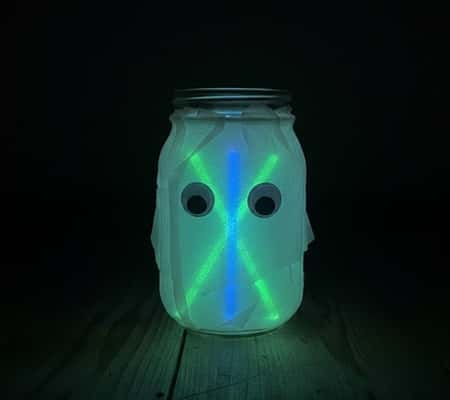 1. Glow Stick Ghost Jars