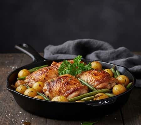 1. One-Pan Lemon Garlic Chicken Thighs