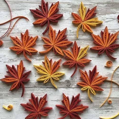 1. Quilled Maple Leaves