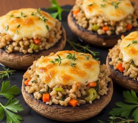 10. Italian-Style Stuffed Portobello Mushrooms with Barley