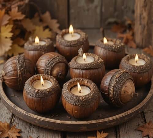 12. Acorn Cap Candle Holders