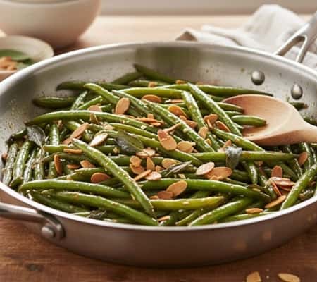 12. Brown Butter Sage Green Beans with Almonds