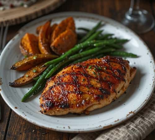12. Cajun Chicken with Roasted Sweet Potatoes