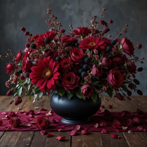 2. Dark Floral Arrangements