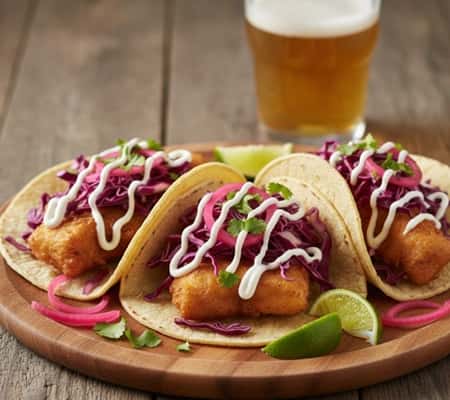 3. Beer-Battered Fish Tacos with Oktoberfest Twist