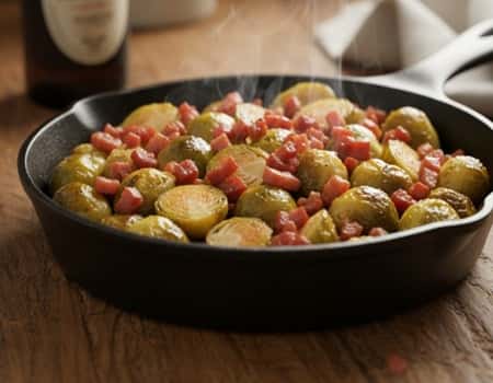 3. Beer-Braised Brussels Sprouts with Pancetta
