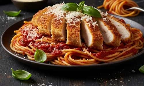 3. Crispy Parmesan Crusted Chicken with Pasta