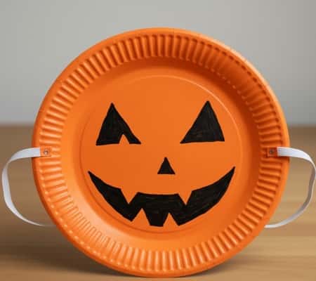 3. Paper Plate Jack-O’-Lantern Masks