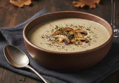 4. Creamy Wild Mushroom and Thyme Soup