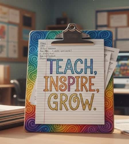 5. Decorated Clipboard with Motivational Quotes