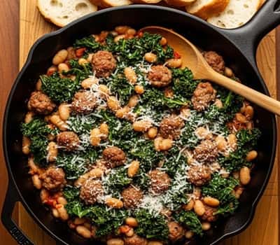 5. Rustic White Bean and Kale Tuscan Skillet