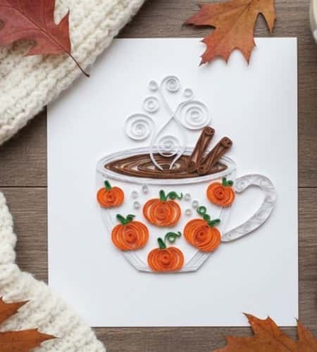 6. Pumpkin Spice Coffee Cup Art