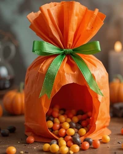 7. Paper Bag Pumpkin Surprise