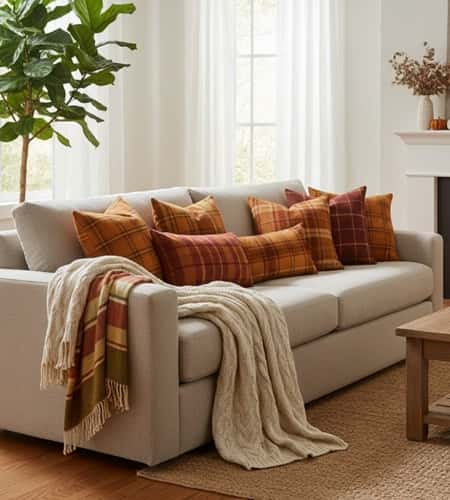 7. Plaid Pillows Everywhere