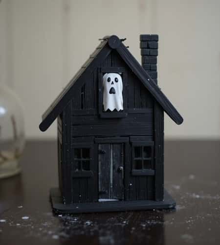 7. Popsicle Stick Haunted House