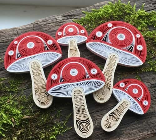 7. Quilled Mushrooms