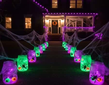 8. Glow-in-the-Dark Pathway Jars