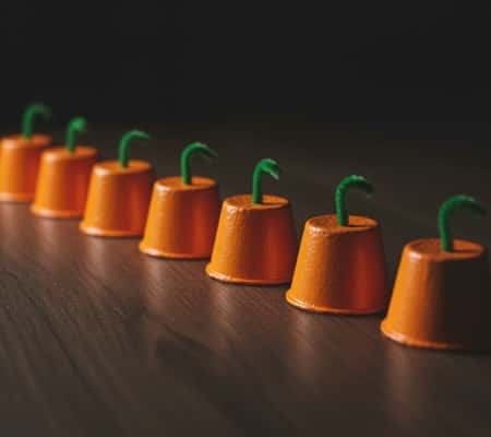 9. Egg Carton Pumpkins