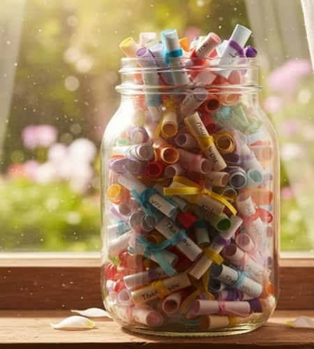 9. Memory Jar with Thank You Notes