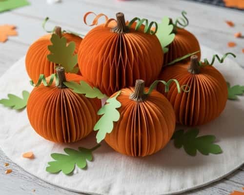 9. Paper Pumpkin Centerpiece