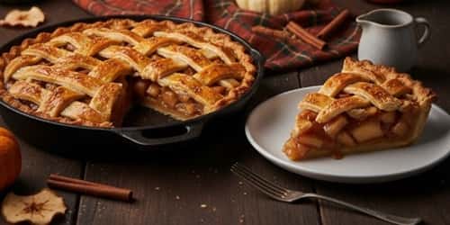 Caramel Apple Pie - served
